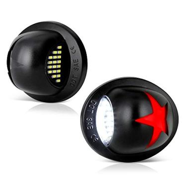 Imagem de VIPMOTOZ Patriot Red Star Full LED Placa de Licença Lâmpada Conjunto Par de Substituição para Ford F150 F250 F350 Super Duty Ranger Pickup Truck Explorer Bronco Excursion Expedition