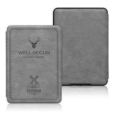 Imagem de Capa macia vintage para Kindle Basic (serve apenas para 10ª geração 2019, modelo J9G29R) com proteção automática acordar/dormir, impermeável e magnética