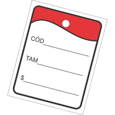 Imagem de Etiqueta Para Marcação Tag 30X38Mm Cartão Vermelho