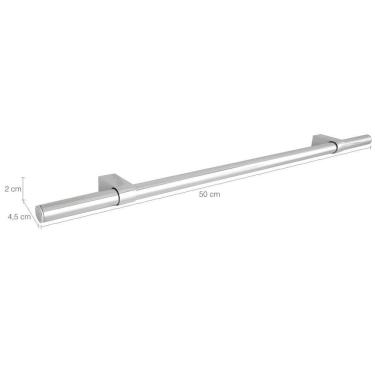 Imagem de Barra De Utensílios Suporte De Cozinha Redondo Aço Inox 50cm