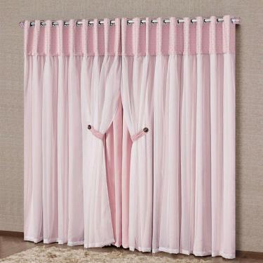 Imagem de Cortina Marrocos 3 Mts Sala Quarto Blackout para Varão - Rosa
