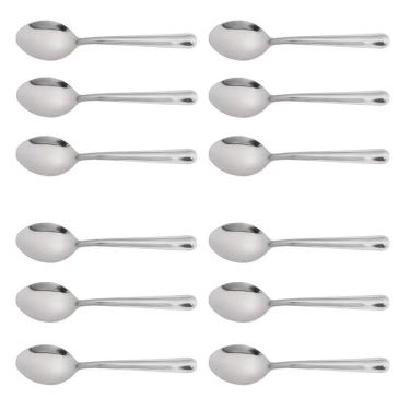 Imagem de Conjunto 12  Colheres Pequenas para Sobremesa Aço Inox Linha Verão Martinazzo