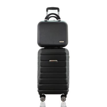 Imagem de Kit Mala de Bordo mais Frasqueira Rígida ABS - Gladiador B3 Preto