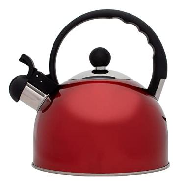 Imagem de Mimo Style Café e Chá Chaleira com Assobio de Alerta Alça e Tampa Flip-Up, Vermelho, 2 L