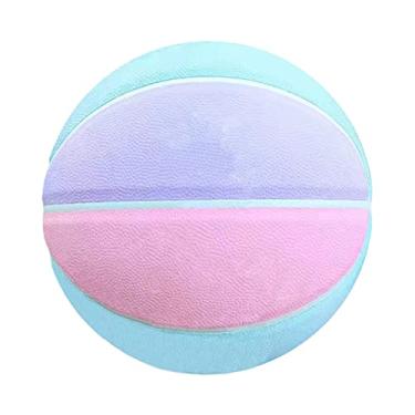 Imagem de No. 7 Basquete, resistente ao desgaste de couro macio PU, boa aderência, presente de aniversário infantil. Adequado para o uso interno e externo. (8 cores),Pink purple