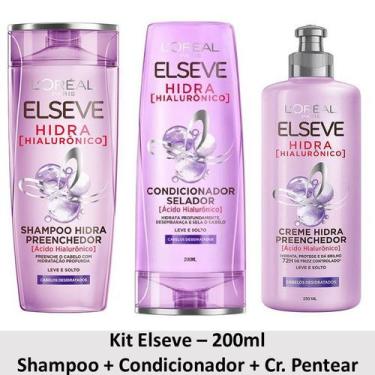 Imagem de Kit Elseve Hidra Hialurônico Shampoo + Condicionador + Creme De Pentea