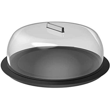 Imagem de Queijeira Porta Queijo com Tampa Cúpula Suporte de Frios Break Preto