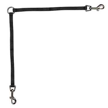 Imagem de Guardian Gear Acoplador de cachorro grande de nylon bidirecional com clipe giratório niquelado, 60 cm, preto