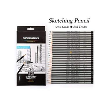 Imagem de Bestgift Lápis de desenho de desenho de arte de recarga de grafite durável de alta qualidade Preto-1