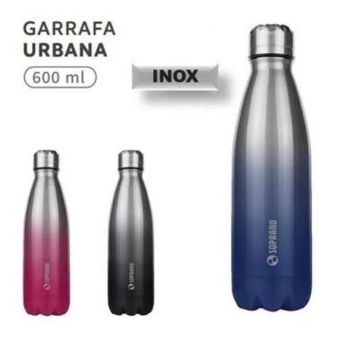 Imagem de Garrafa Squeeze Urbana Inox 600ml Fitnes Academia - Soprano