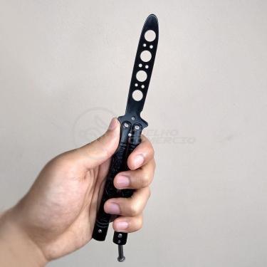 Imagem de Knife Black Butterfly Preta Borboleta Dobrável Inox