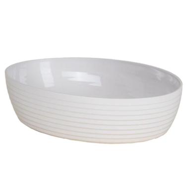 Imagem de Travessa Oval Branca Com Friso Le Chef 33,5X23,5X6Cm