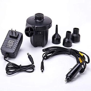 Imagem de FMS Bomba de Ar Elétrica 12V CC/100-240V AC com 4 Bocais - Bomba de Ar Portátil para Inflador/Deflador para Acampamento ao Ar Livre, Colchão de Ar, Almofada, Barco Inflável e Outros Produtos Infláveis