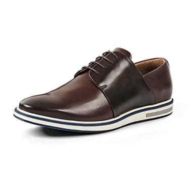 Imagem de Sapato Casual Masculino Derby Couro Mestiço Reverso - 1100 - Tabaco Tamanho:37;Cor:Marrom
