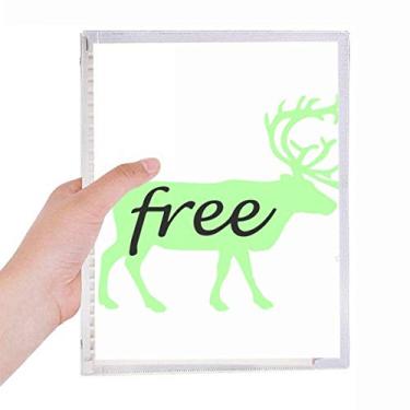 Imagem de Caderno com contorno de cervo de animal preto, diário de folhas soltas, recarregável, papelaria