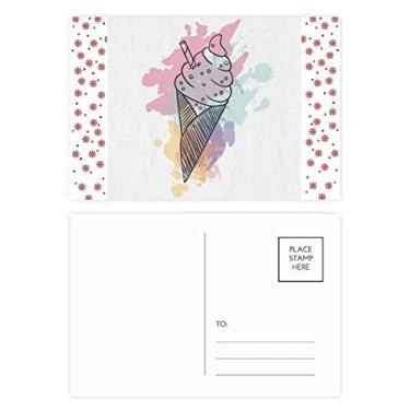 Imagem de Aquarela de biscoitos em forma de barra, sorvete, Natal, flor, celebração, cartão postal de bênção