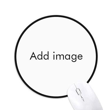 Imagem de Personalizado Adicionar Imagem Imagem Imagem Mensagem Redonda Antiderrapante Mousepads Preto Bordas Costuradas Jogo Presente Escritório