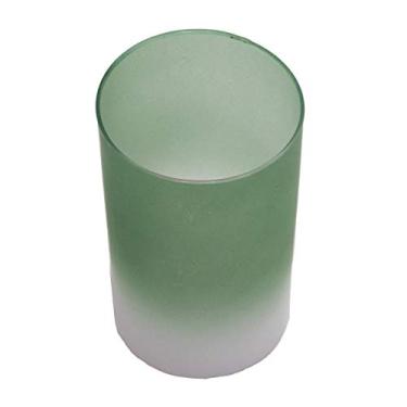 Imagem de VASO VIDRO VERDE/BRANCO 9x15cm