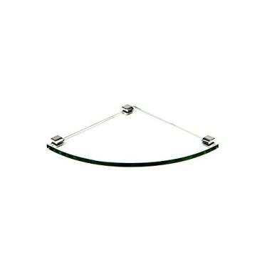 Imagem de Porta Shampoo de Canto Curvo em Vidro Incolor Lapidado - Aquabox - 25cmx25cmx10mm