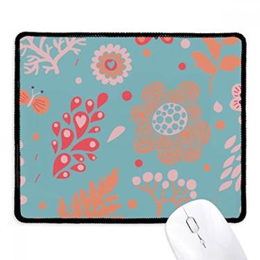Imagem de Mouse pad Blue Leaves Flower Plant Paint Tapete de borracha para jogos