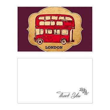 Imagem de Carimbo guarda-chuva Reino Unido Londres ônibus vermelho cartão de agradecimento aniversário aniversário comemoração casamento agradecimento