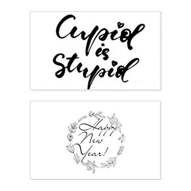 Imagem de Cupido Is Stupid Citação Estilo Ano Novo Festival Cartão Bless Mensagem Presente