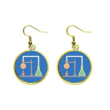 Imagem de Brinco feminino com pingente de orelha com estampa de calefação química