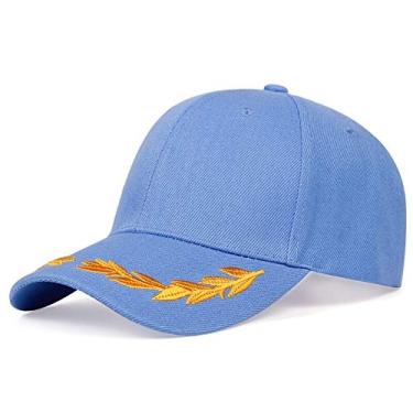 Imagem de Boné Placa de luz de moda boné de beisebol do hip hop chapéu esportes de Lazer maré bonés de algodão ajustável chapéu de sol homens e mulheres (Azul)