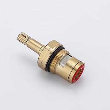 Imagem de Cartucho de torneira de cartucho de cerâmica 20 engrenagens, torneira de disco de latão quente e frio, torneiras de disco de cerâmica para cozinha de banheiro (dois parafusos M4)