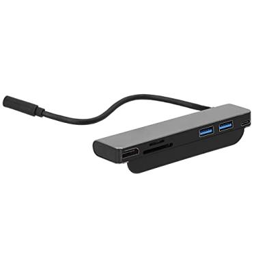 Imagem de Estação de Ancoragem, 6 Em 1 Tipo C, Adaptador de Hub USB-C, Cartão de Memória e Cabos de Interface Multimídia de Alta Definição, Suporta Telefones Celulares e Tablets Com Compartimentos USB-C
