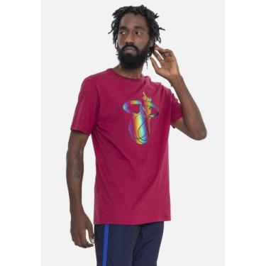 Imagem de Camiseta Nba Rainbow Logo Miami Heat Vinho