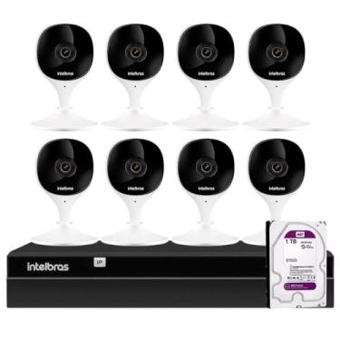 Imagem de Kit 8 Câmeras Wi-Fi iMx C Intelbras Visão Superwide e Inteligência Artificial Branca + Gravador Intelbras NVR NVD 1408 8 Canais + HD 1TB Purple