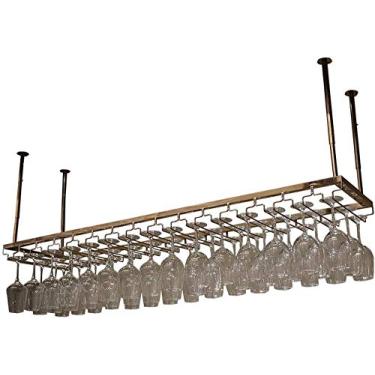 Imagem de Suporte de copo de vinho de aço inoxidável de cabeça para baixo, personalidade, cremalheira multiuso criativa, 2 cores, 4 tamanhos (cor: titânio tamanho: 100 x 35 cm) (ouro rosa 100 x 35 cm)