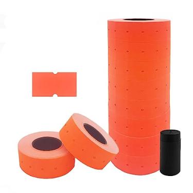 Imagem de Motex Etiquetas de 1 linha - 8.000 etiquetas vermelhas fluorescentes em branco para armas de preço e data, serve para armas de data e preço de linha MX-5500 e Perco 1