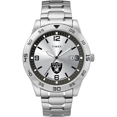 Imagem de Timex Tribute Relógio masculino Citation de quartzo de 42 mm com pulseira de aço inoxidável, Raiders de Las Vegas, One Size, Relógio de quartzo