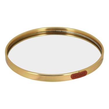 Imagem de BANDEJA ESPELHADO METAL 20x20cm DOURADO DECORATIVO PARA SERVIR LAVABO