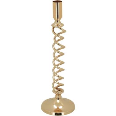 Imagem de CASTIÇAL METAL 29x8x8cm DOURADO DECORATIVO PORTA VELA