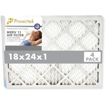 Imagem de Proairtek AF18241M11SWH modelo 18 x 24 x 1 pacote com 4 filtros de ar, MERV 11; ideal para qualquer pessoa que queira ar limpo e fresco em sua casa; captura partículas microscópicas transportadas pelo
