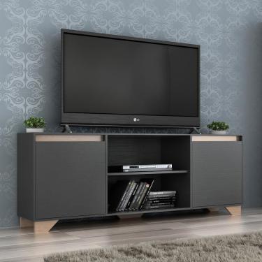 Imagem de Rack Para Tv Até 50 Polegadas Benevello 2 Portas 2031 Grafite - Quiditá Móveis