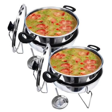 Imagem de Rechaud Alumínio Panela Para Banho Maria Redondo 5 Litros para Festas Buffet Restaurante (2)