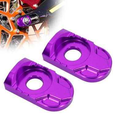 Imagem de Bloco de eixo Sur Ron, ZANGOMB 7075 Ajustador de corrente tensor de eixo traseiro de alumínio para Surron Light Bee S/X Segway X160/X260, roxo