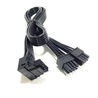 Imagem de Cabo de alimentação angular 12VHPWR 600W PCIe 5.0 duplo de 8 pinos para 16 pinos 12 + 4 pinos para GPU de placa gráfica RTX 4090 4080 3090TI 4070Ti, APENAS para fonte de alimentação Corsair (tipo A)