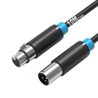 Imagem de Cabo Xlr Macho - Xlr Fêmea 10m Balanceado Microfone Vention