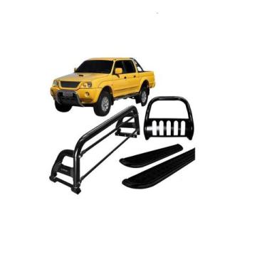 Imagem de Kit Quebra Mato estribo santo Antônio L200 04 Preto - HOZZ