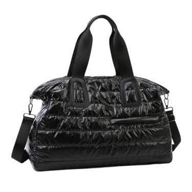 Imagem de Deevoka Bolsa esportiva para academia, bolsa de viagem, bolsa tiracolo, bolsa de mão para pernoite ao ar livre, Preto