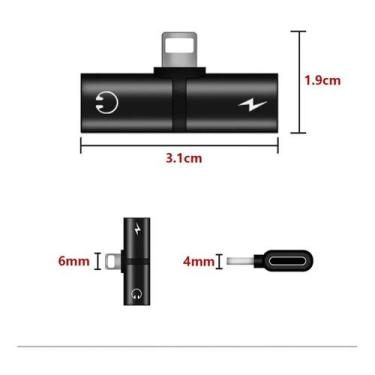 Imagem de Adaptador de Carregador e Áudio Compatível Apple IPhone 7, 7 Plus, 8, 