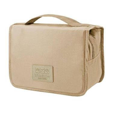 Imagem de Necessaire Com Gancho Para Viagem Estampa Lisa Jacki Design Creme