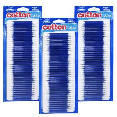 Imagem de Kit 3 Pacotes De Hastes Flexíveis Cotton Line 360 Unidades Cotonete Co