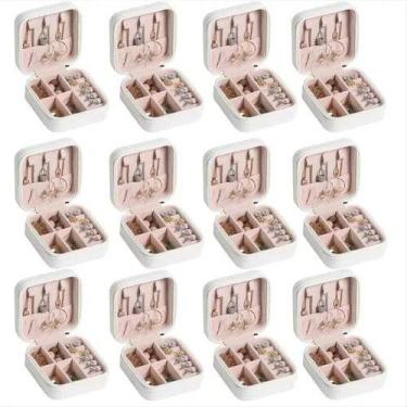 Imagem de Kit 24 Mini Porta Joias Com Divisória portatil varias cores lembrança 