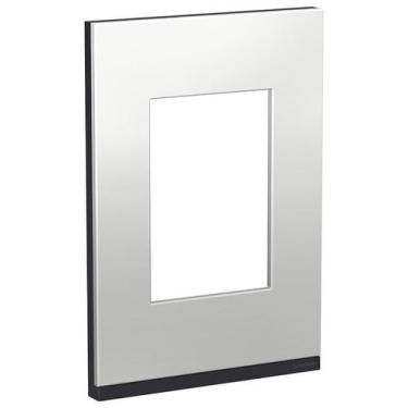 Imagem de Placa 4X2 3 Módulos Metal Aluminium Orion Class Schneider, Alumínio